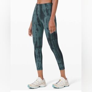 Lululemon Invigorate High-Rise Legging 25" Tie-Dye Green/Black Leggings Size 6